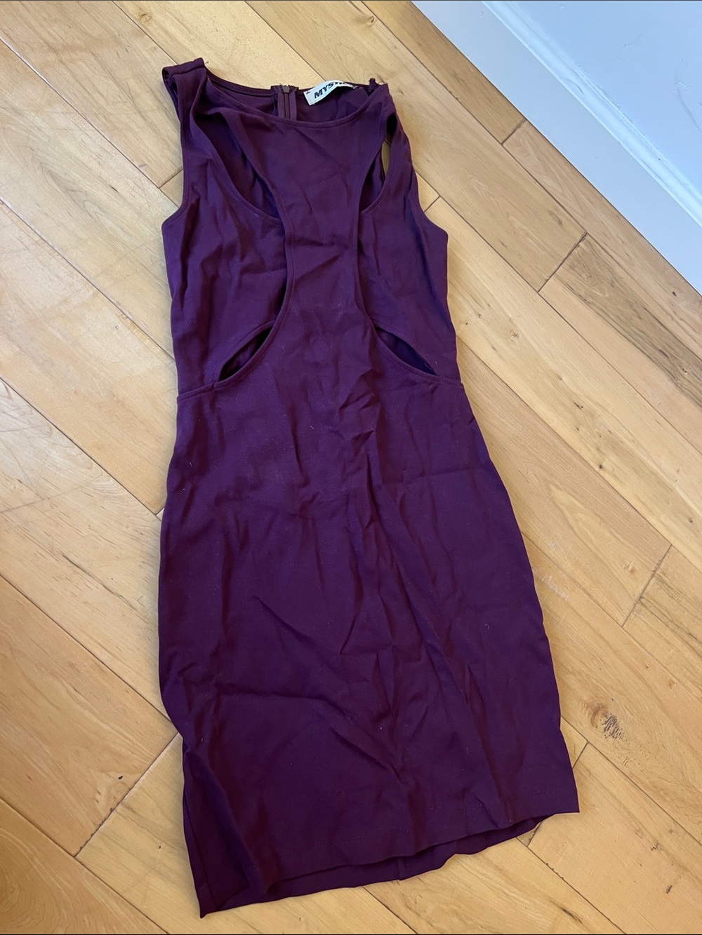 Mystic One-Shoulder Cutout Bodycon Dress - Plum